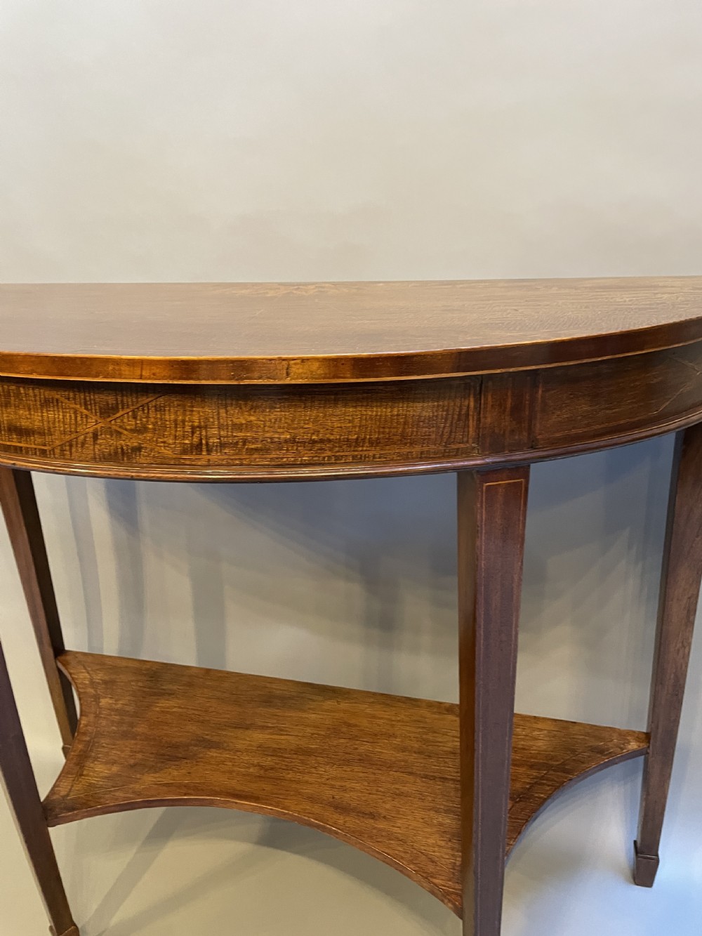 Sheraton Revival mahogany console table View IV