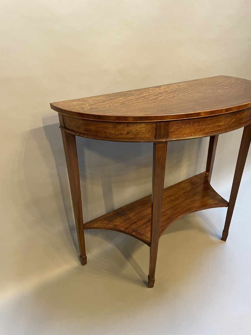 Sheraton Revival mahogany console table View V