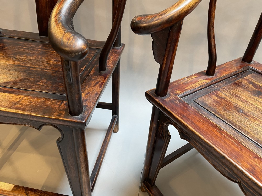 Pair chinese hoseshoe chairs View III