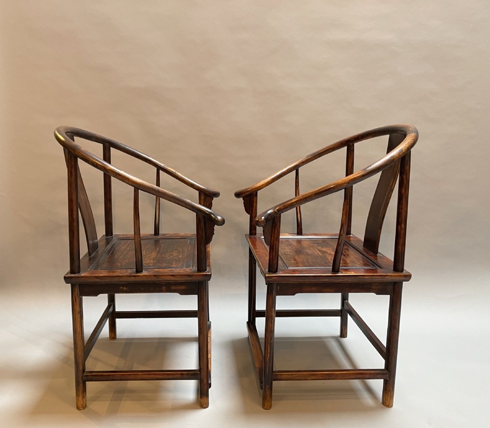 Pair chinese hoseshoe chairs View V