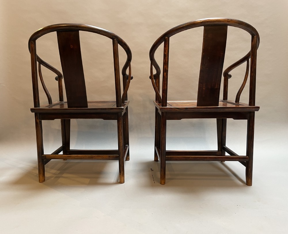 Pair chinese hoseshoe chairs View VI