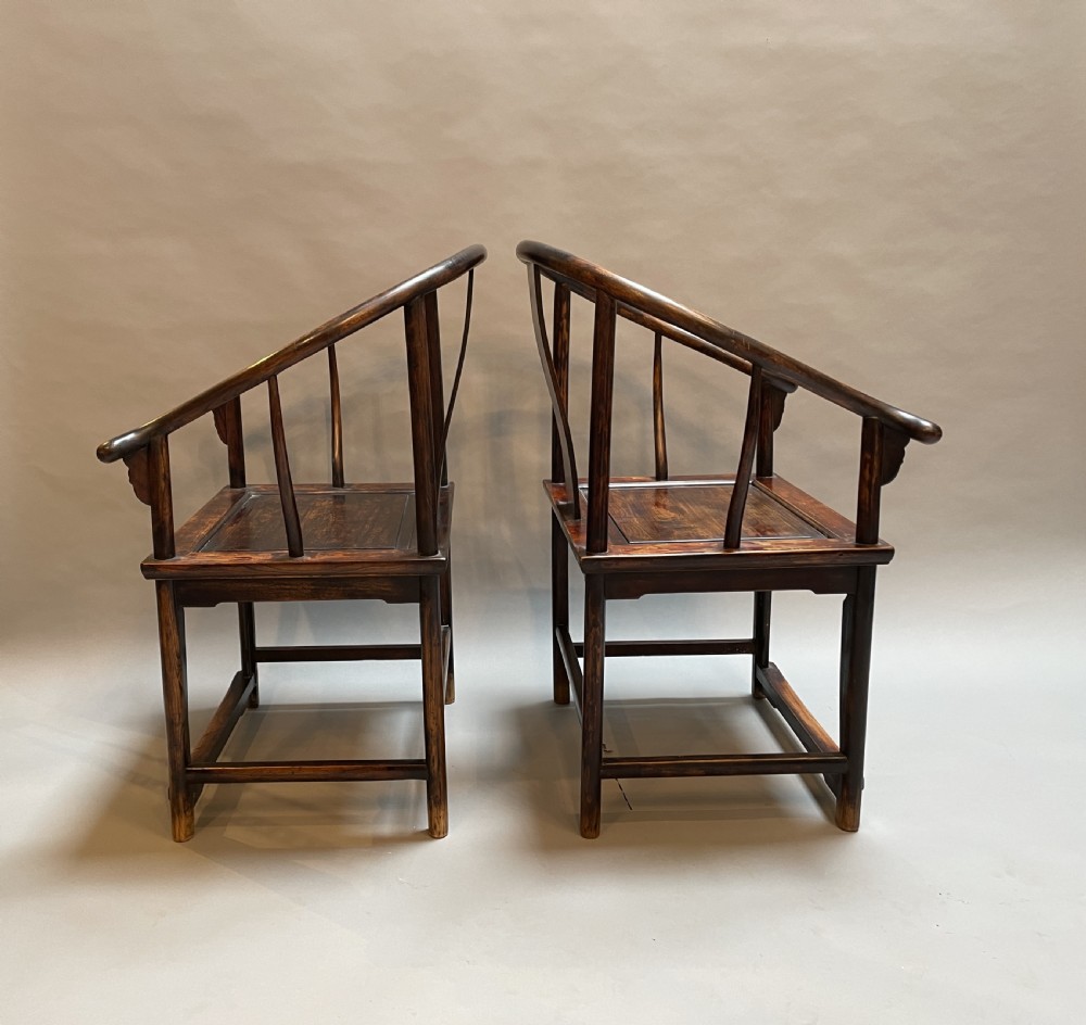 Pair chinese hoseshoe chairs View VII