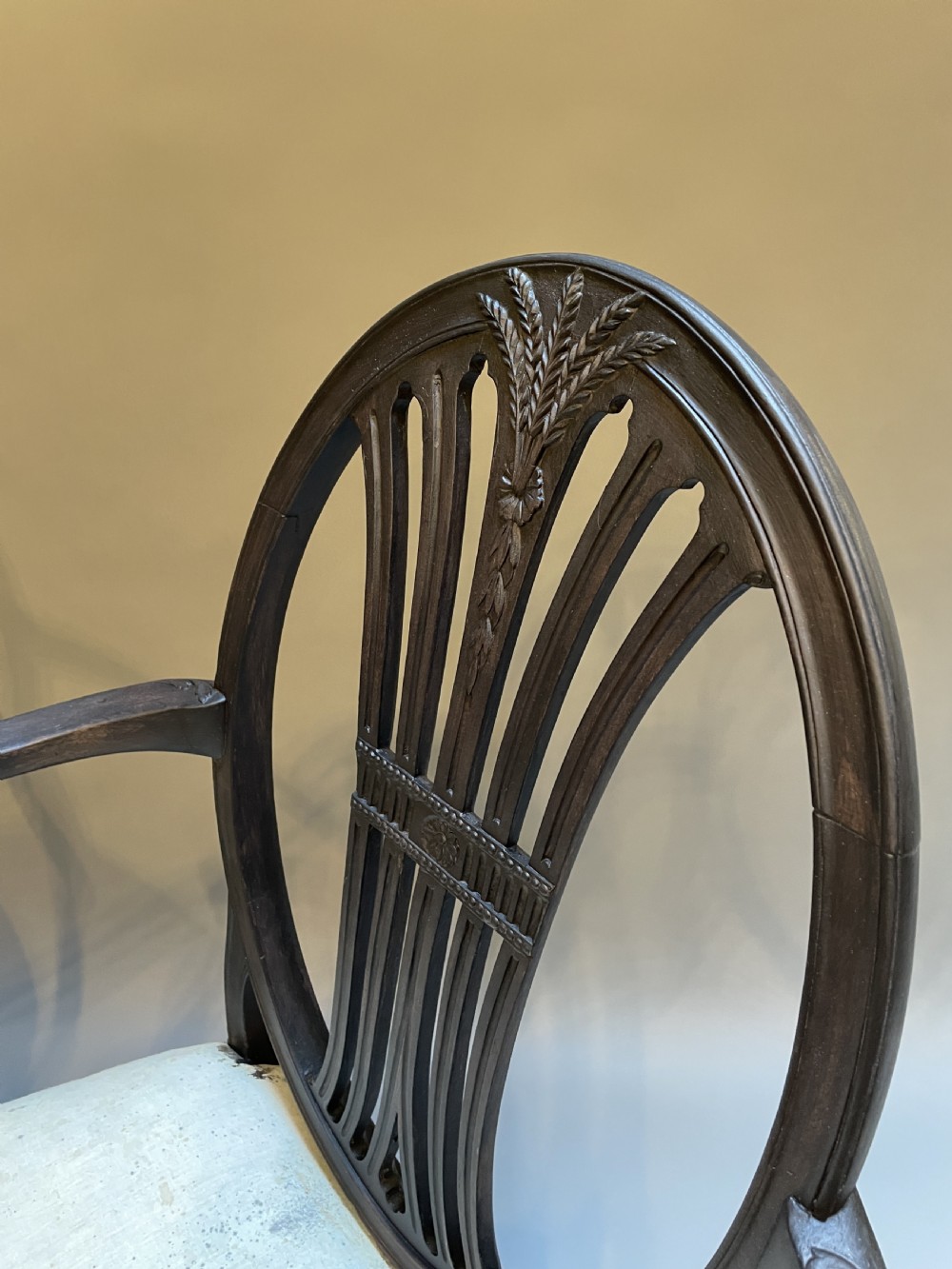 Pair Hepplewhite Design Elbow Chairs View II