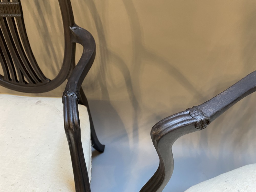 Pair Hepplewhite Design Elbow Chairs View III