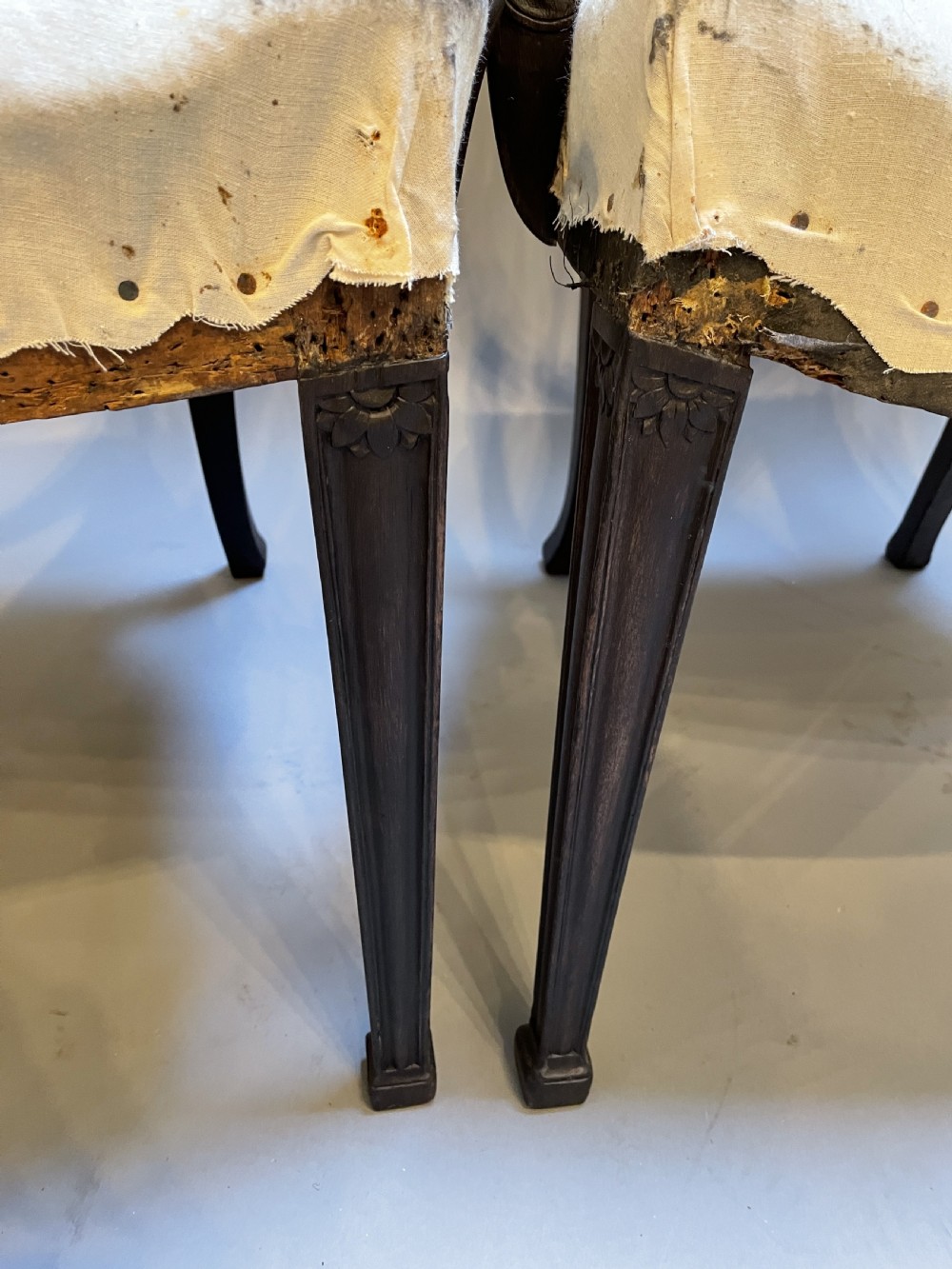 Pair Hepplewhite Design Elbow Chairs View VIII