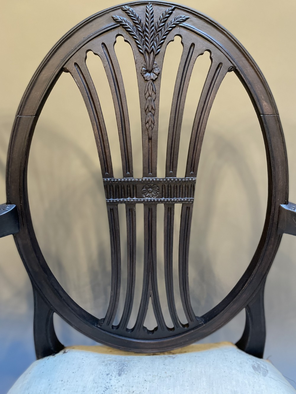 Pair Hepplewhite Design Elbow Chairs View IX
