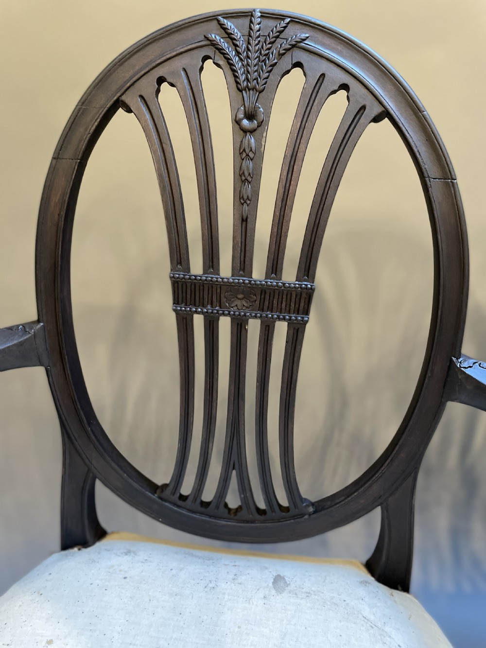Pair Hepplewhite Design Elbow Chairs View X