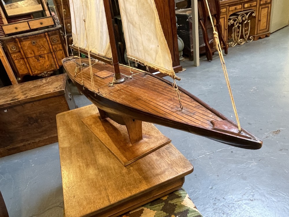 vintage mahogany pond yacht View X