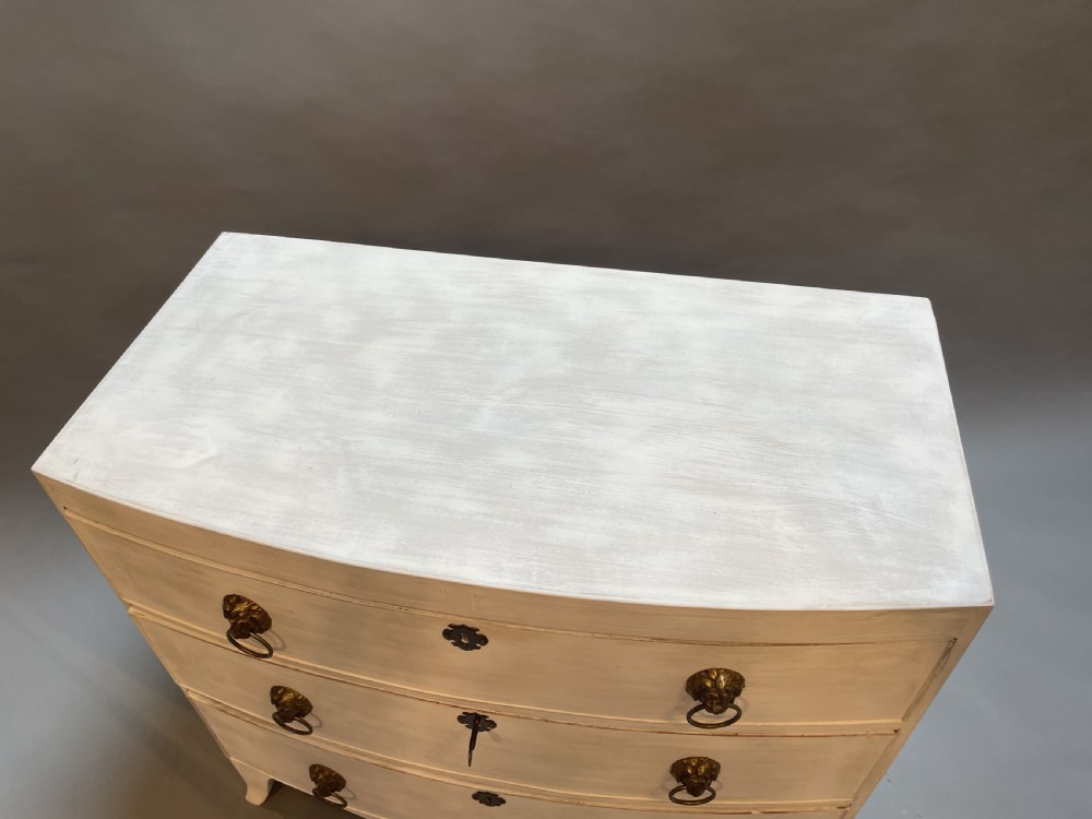 C19th Painted Bow Chest Of Drawers View II