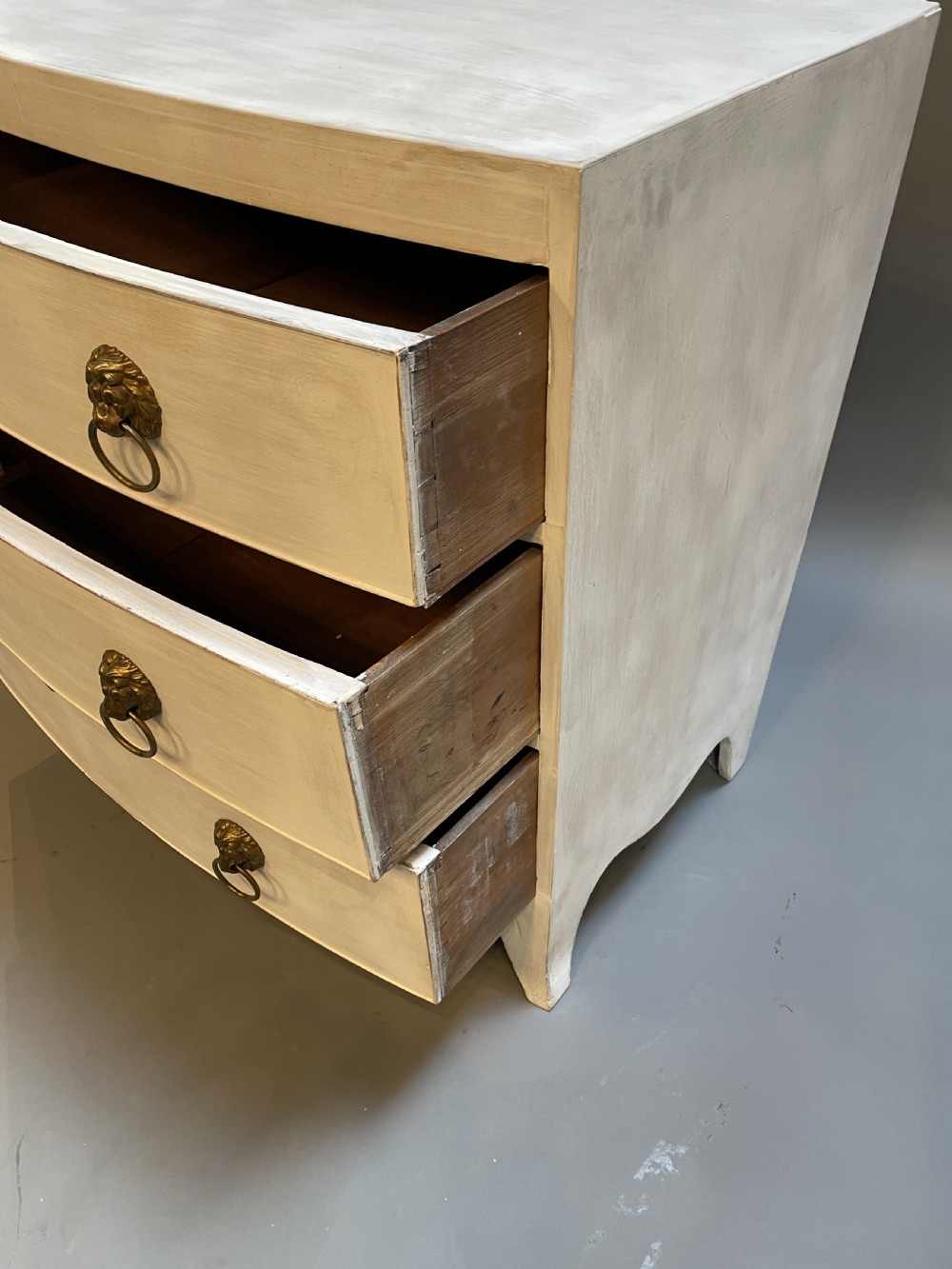 C19th Painted Bow Chest Of Drawers View IV