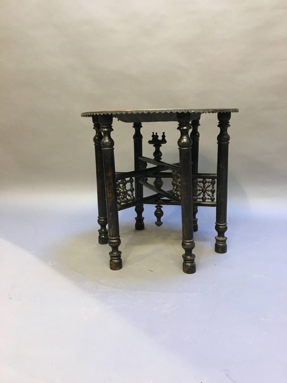 Indian Brass Tray Table View III