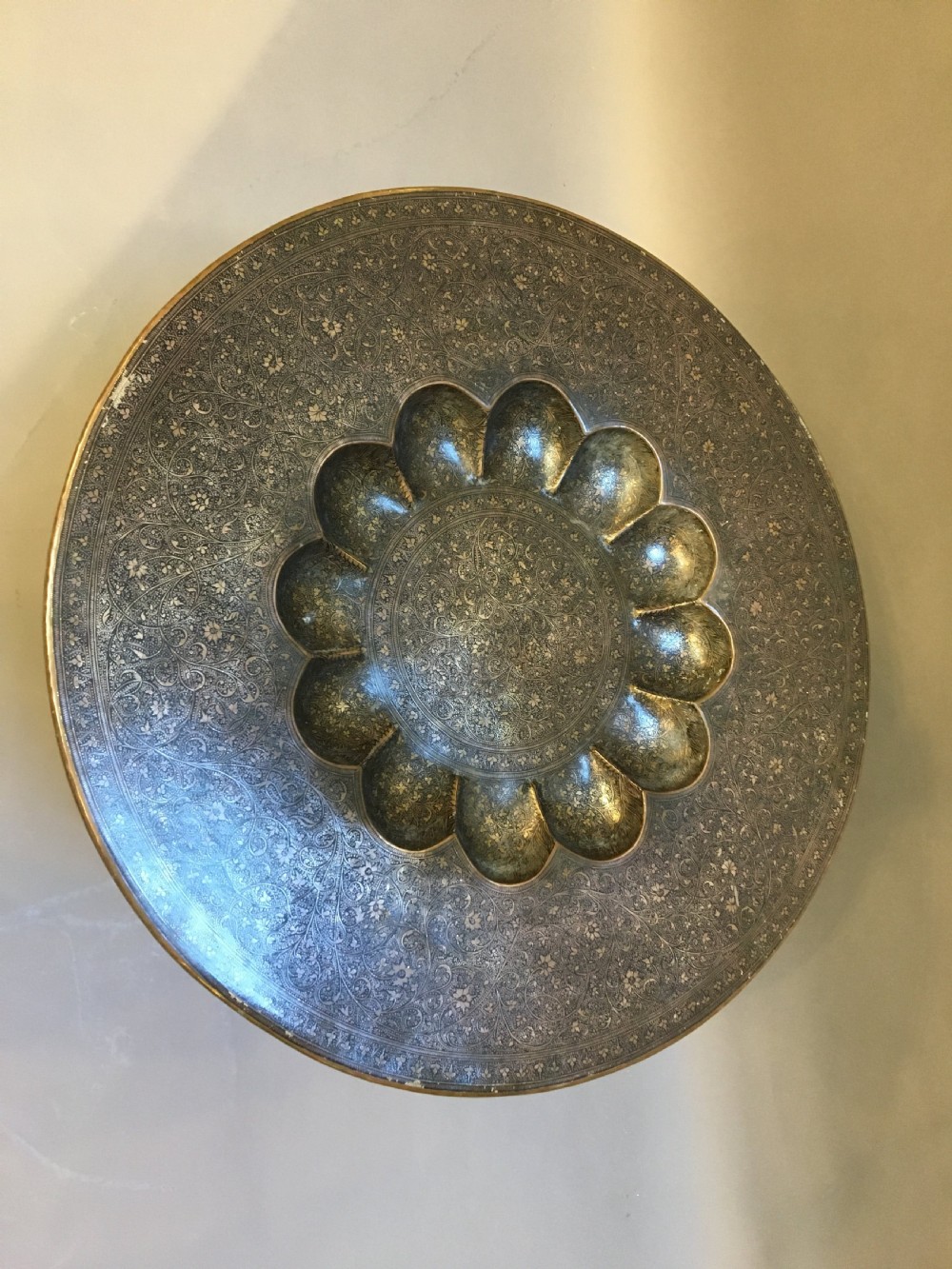 Indian Brass Tray Table View IV