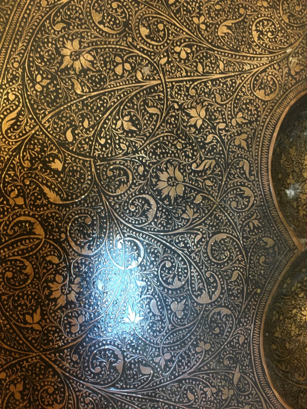 Indian Brass Tray Table View V