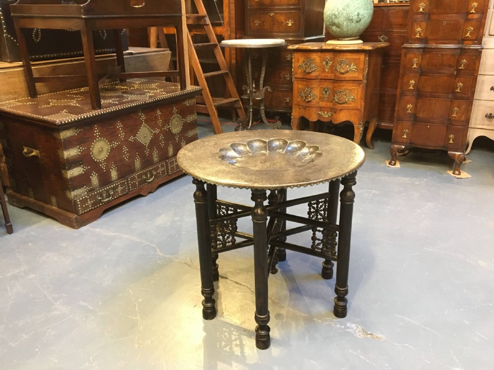 Indian Brass Tray Table View VIII