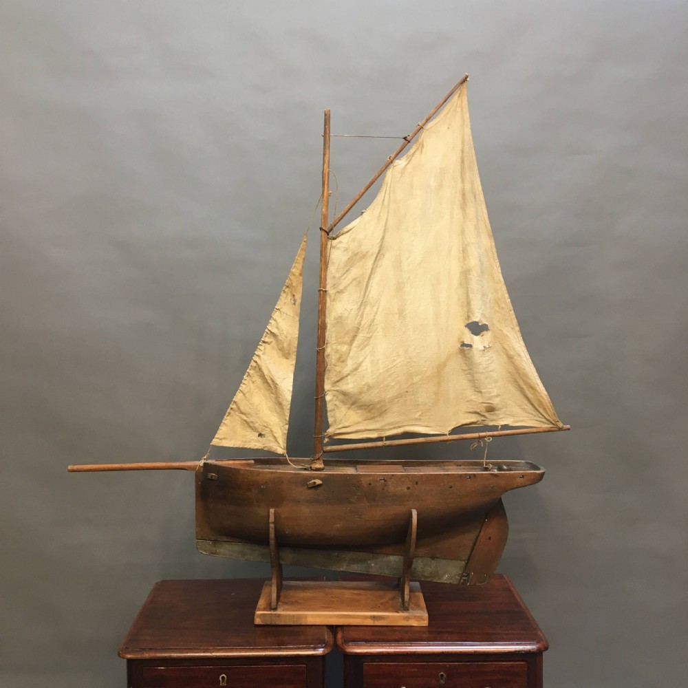 C19th mahogany pond yacht