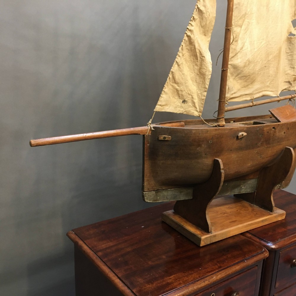 C19th mahogany pond yacht View VII