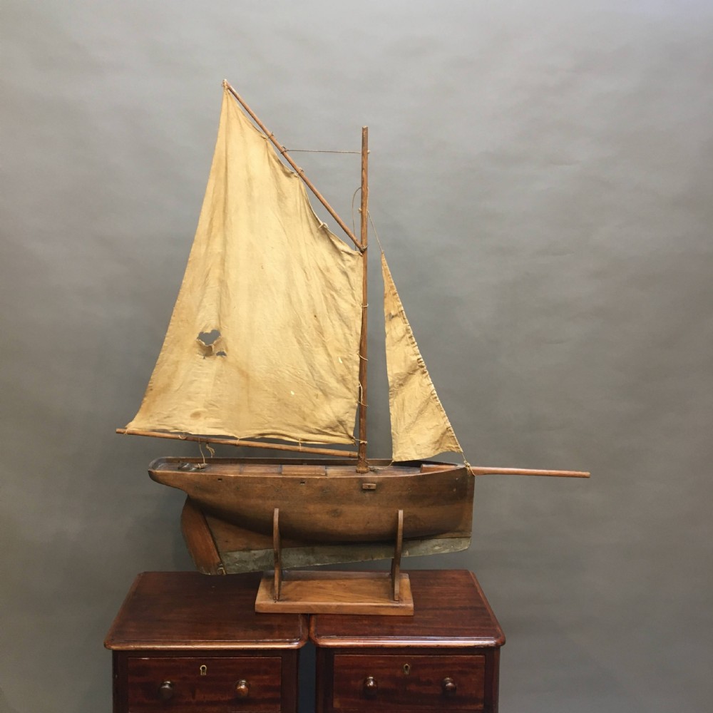 C19th mahogany pond yacht View X