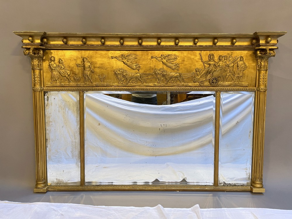 C19th large gilt overmantle mirror View II