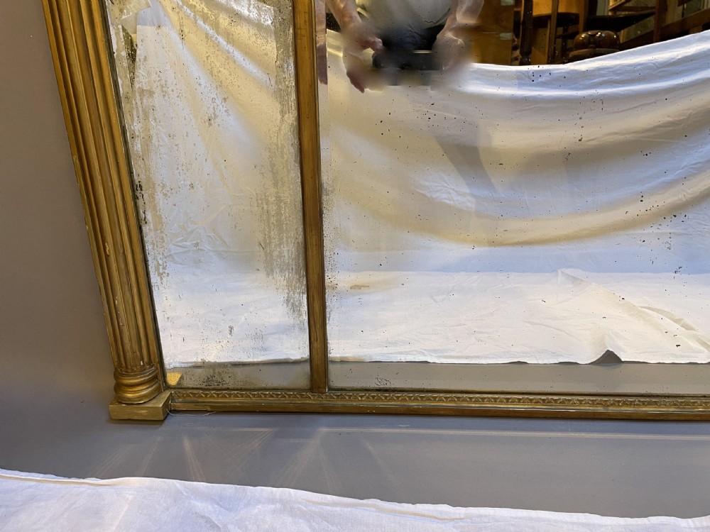 C19th large gilt overmantle mirror View VI