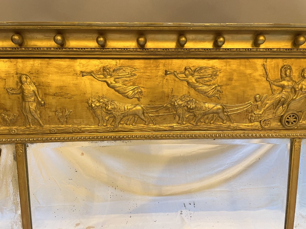 C19th large gilt overmantle mirror View VII