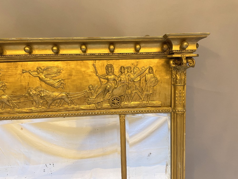C19th large gilt overmantle mirror View VIII