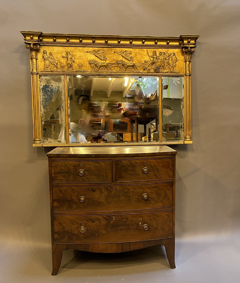 C19th large gilt overmantle mirror View X