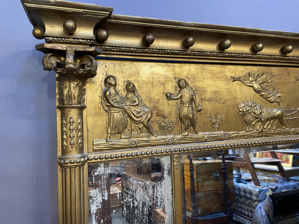 C19th large gilt overmantle mirror View XII