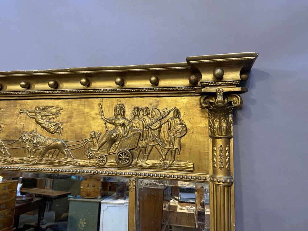 C19th large gilt overmantle mirror View XIV