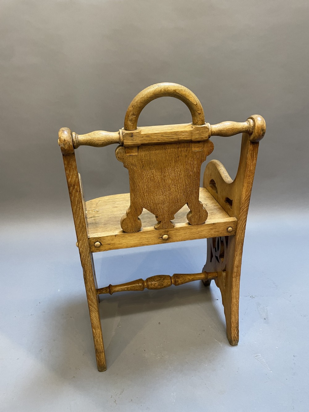 Victorian Oak Hall Chair View IV