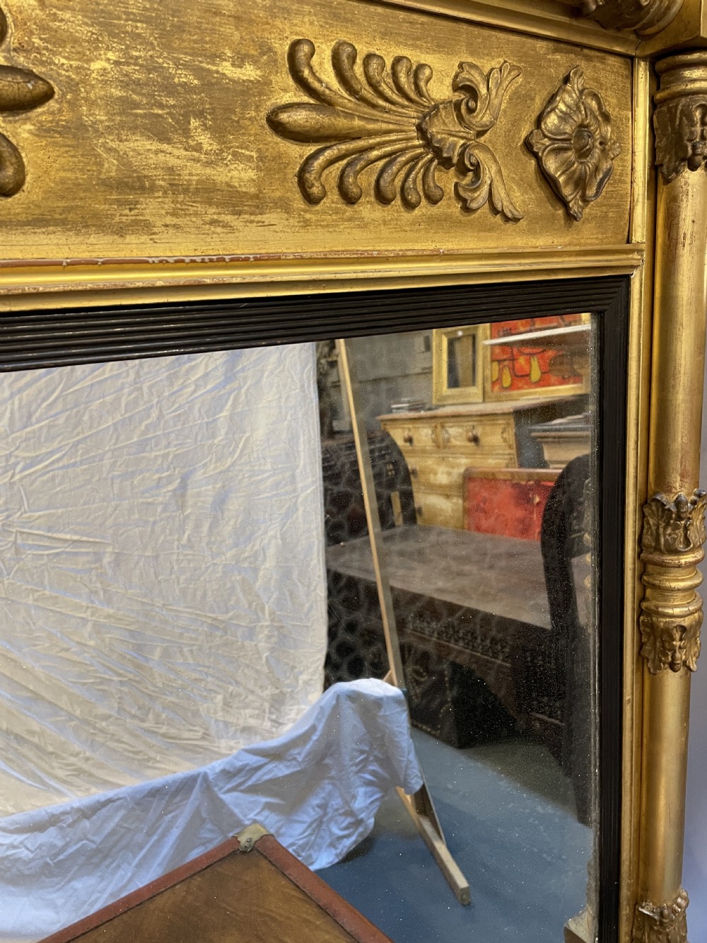Large Regency Gilt Overmantle Mirror View VII