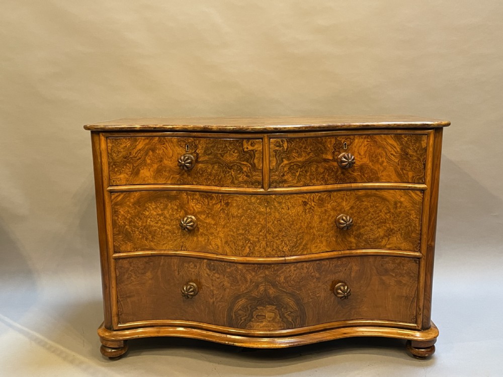 Victorian Burr Walnut Chest Of Drawers View IV
