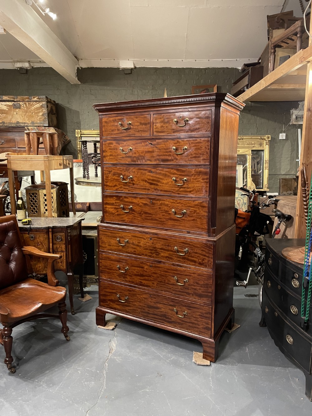 George III Mahogany Tallboy Chest Of Drawers View IV
