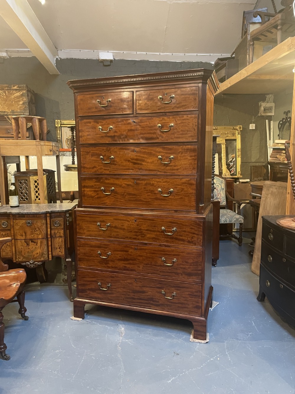 George III Mahogany Tallboy Chest Of Drawers View VII