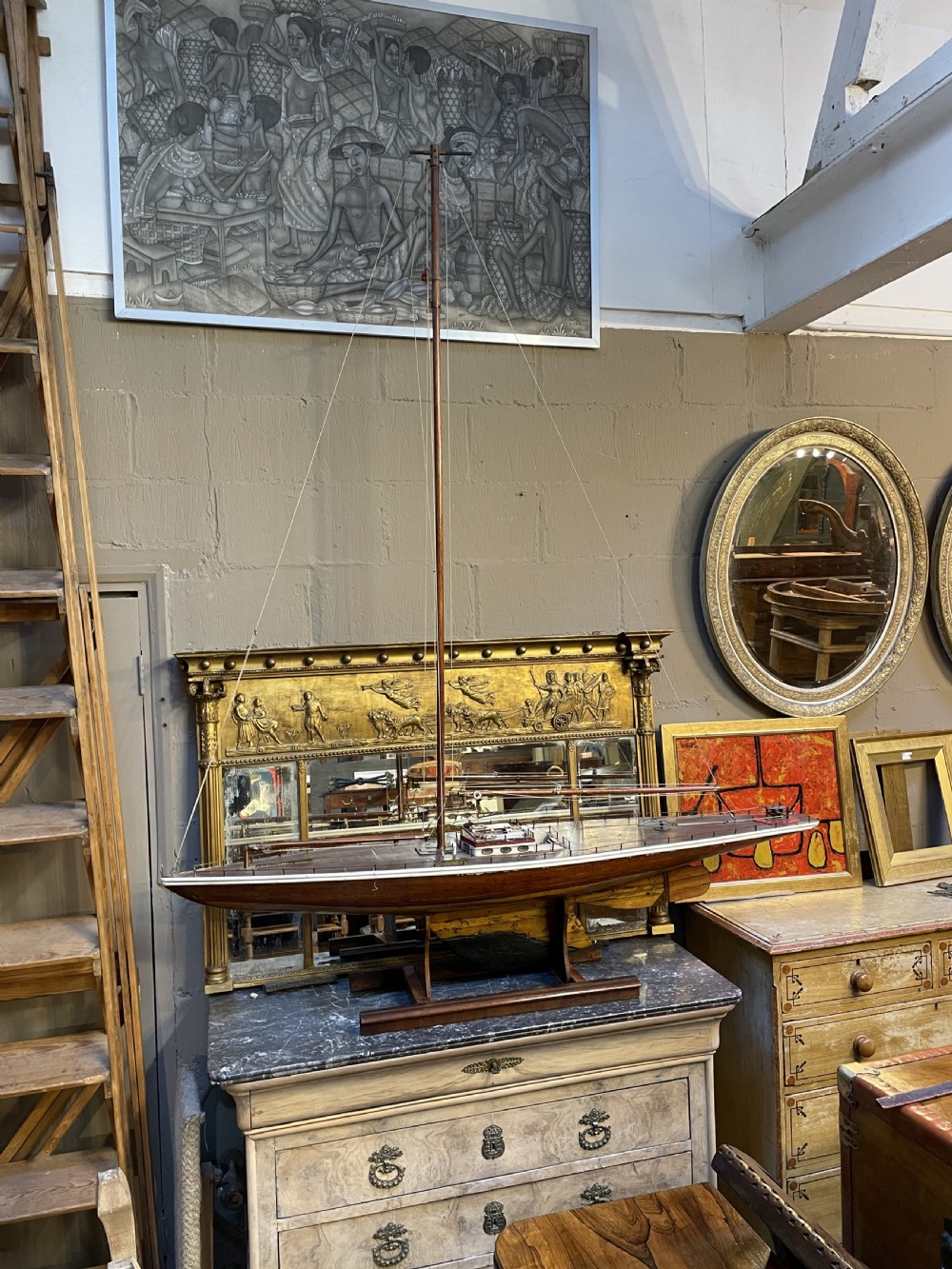 large vintage pond yacht View XIII