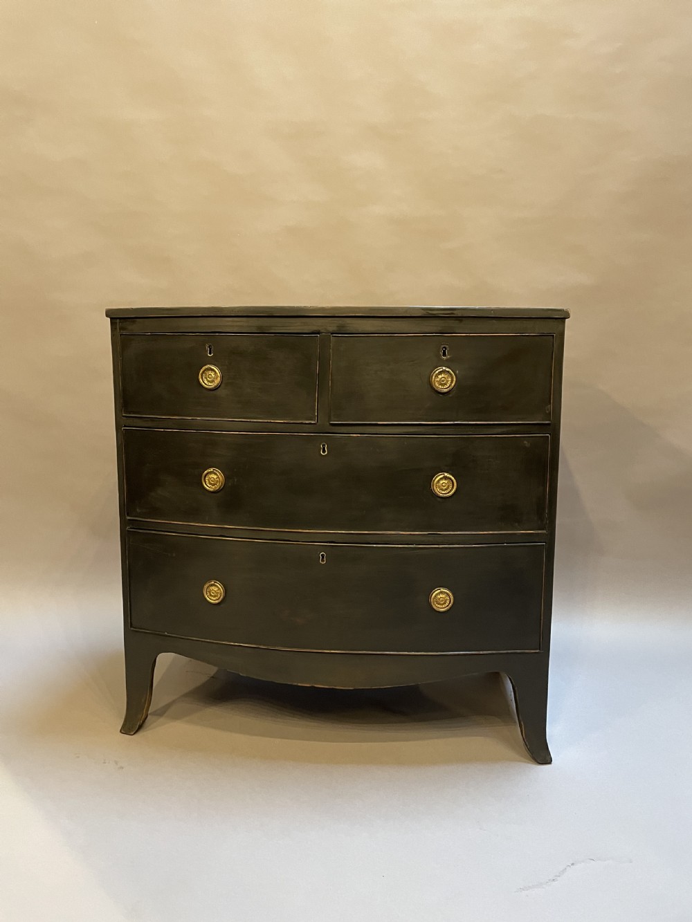 Regency Ebonised Bow Chest of Drawers View III