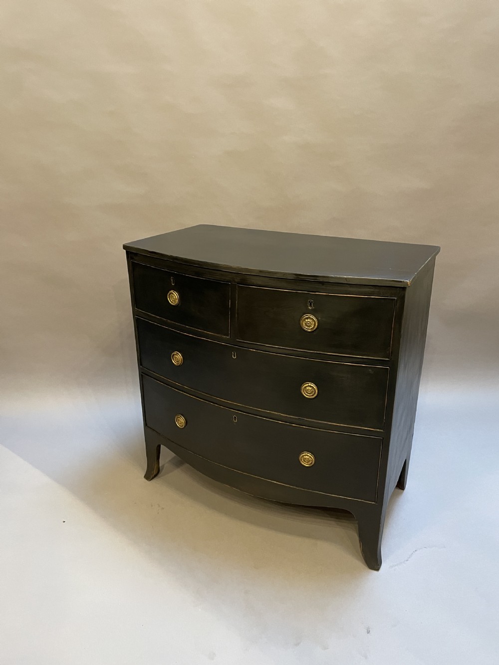Regency Ebonised Bow Chest of Drawers View VIII