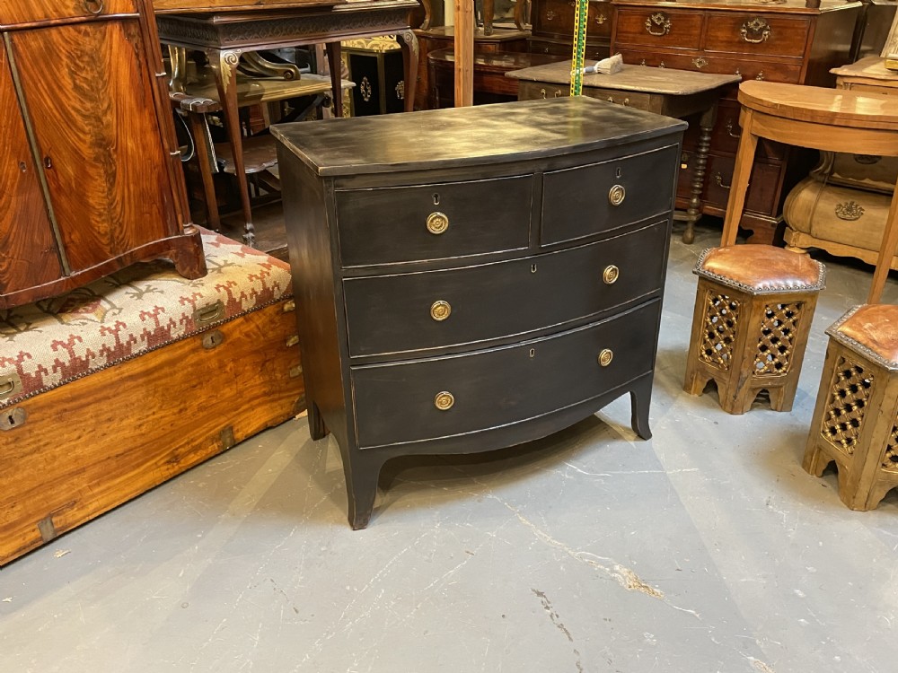 Regency Ebonised Bow Chest of Drawers View IX