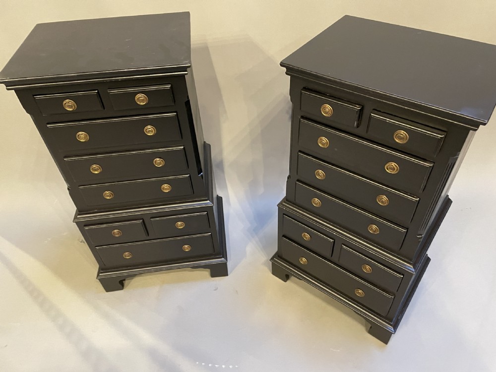 Pair Georgian Ebonised Bedside Chests View II