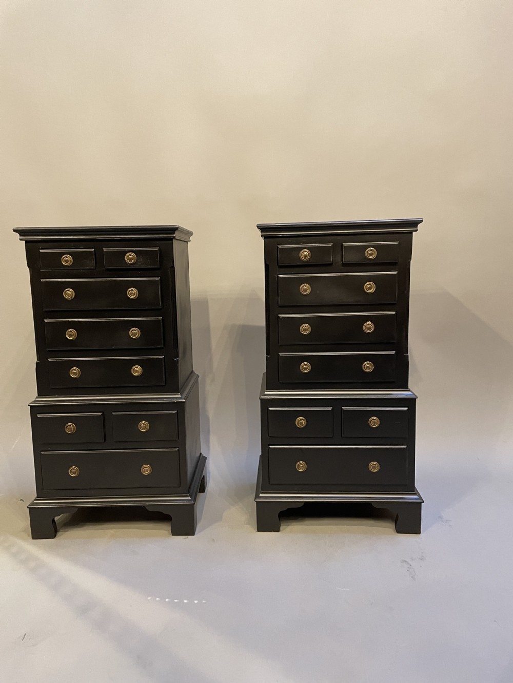 Pair Georgian Ebonised Bedside Chests View III