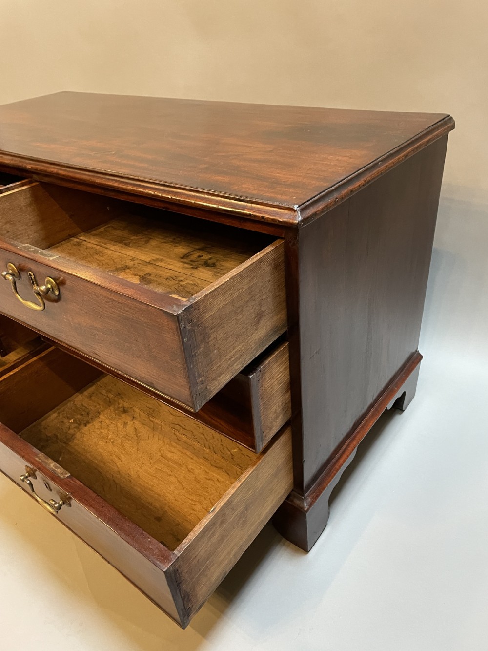 George III Mahogany Low Chest Of Drawers View II