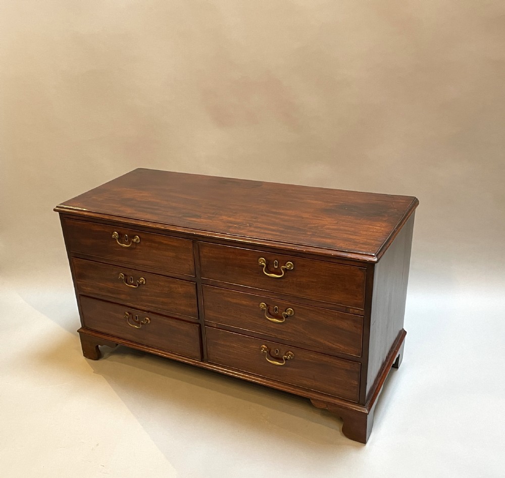 George III Mahogany Low Chest Of Drawers View IV