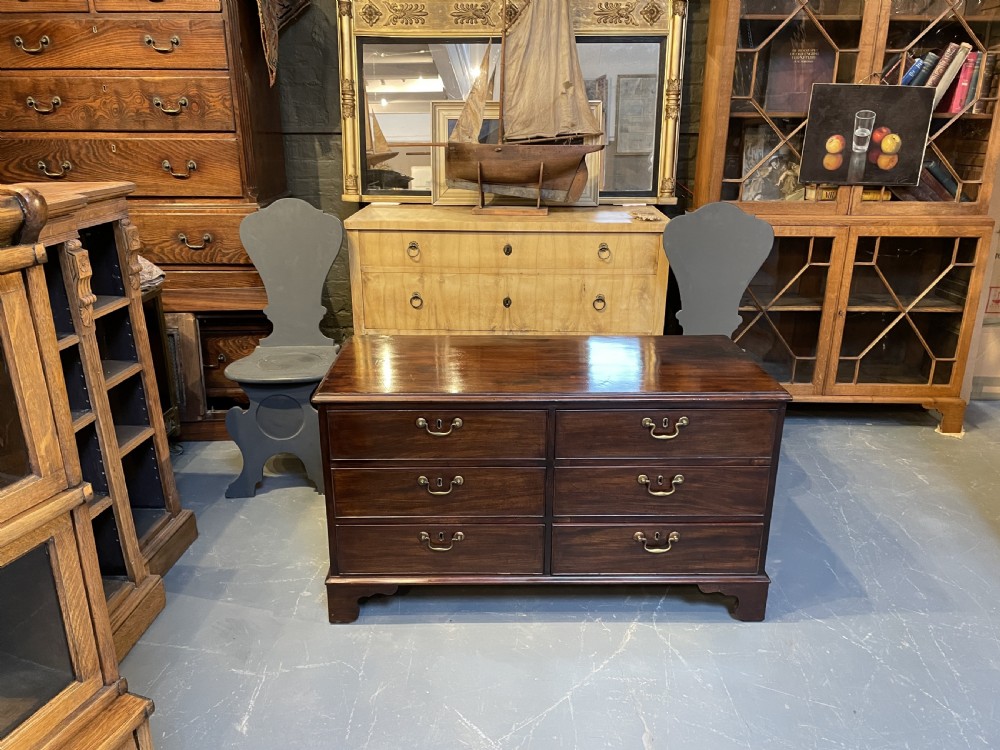 George III Mahogany Low Chest Of Drawers View VII