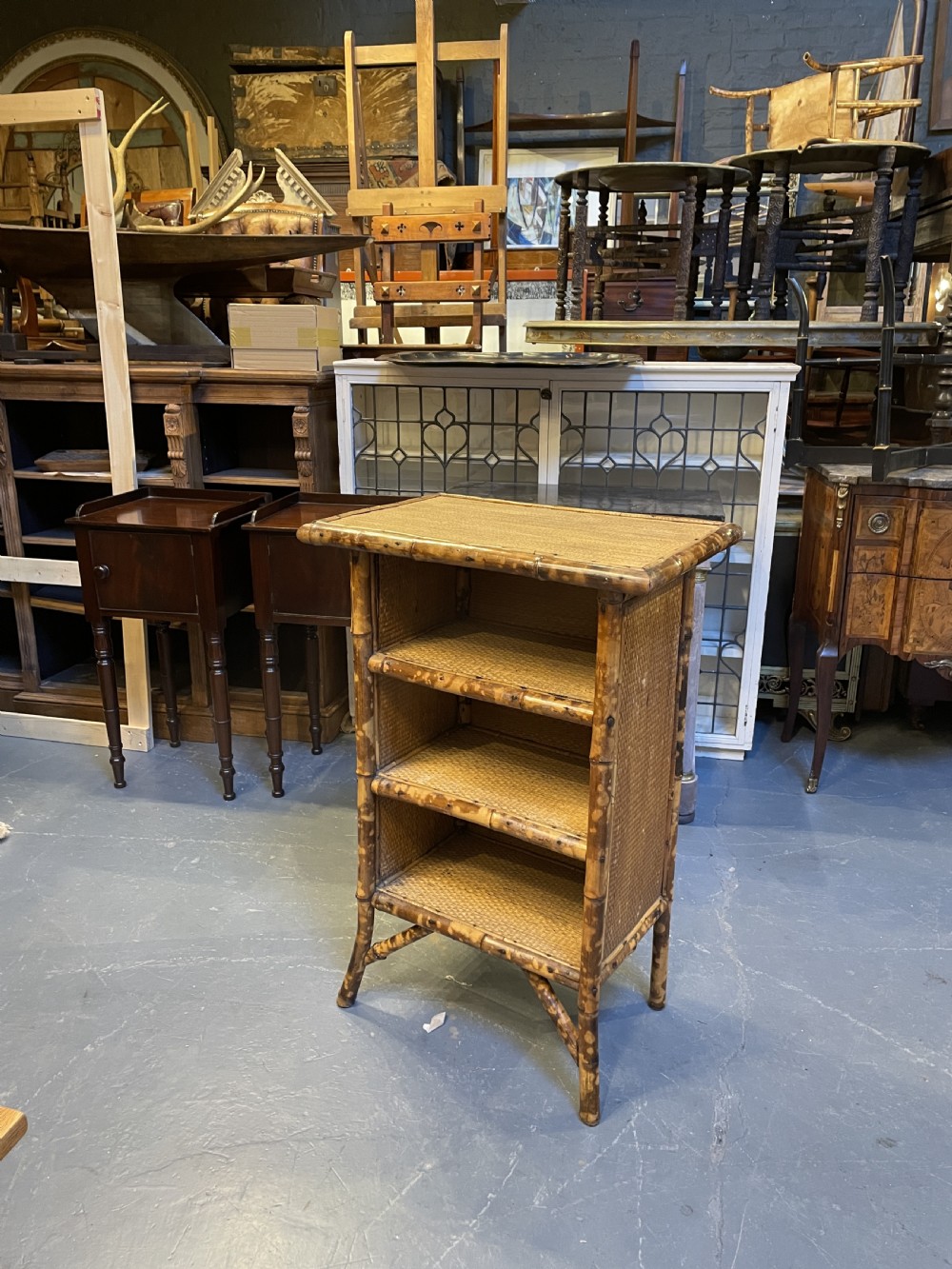Victorian Bamboo Bookcase Shelves View III
