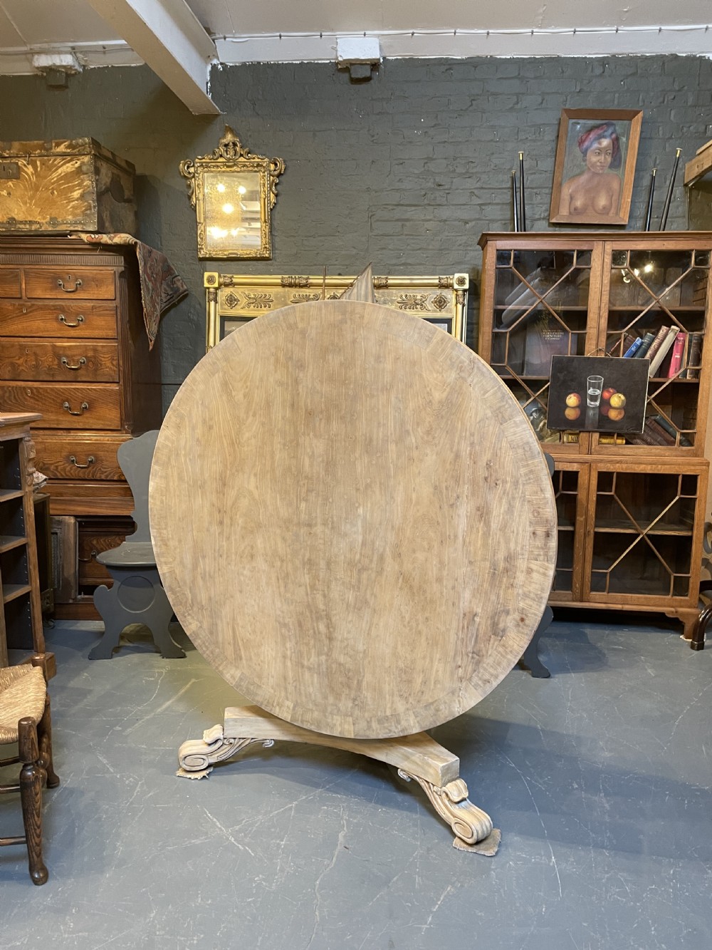 William IV Bleached Mahogany Breakfast Dining Table View IX