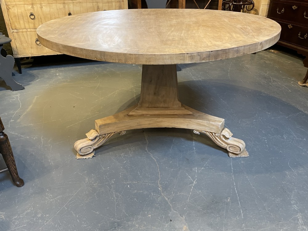 William IV Bleached Mahogany Breakfast Dining Table View XII