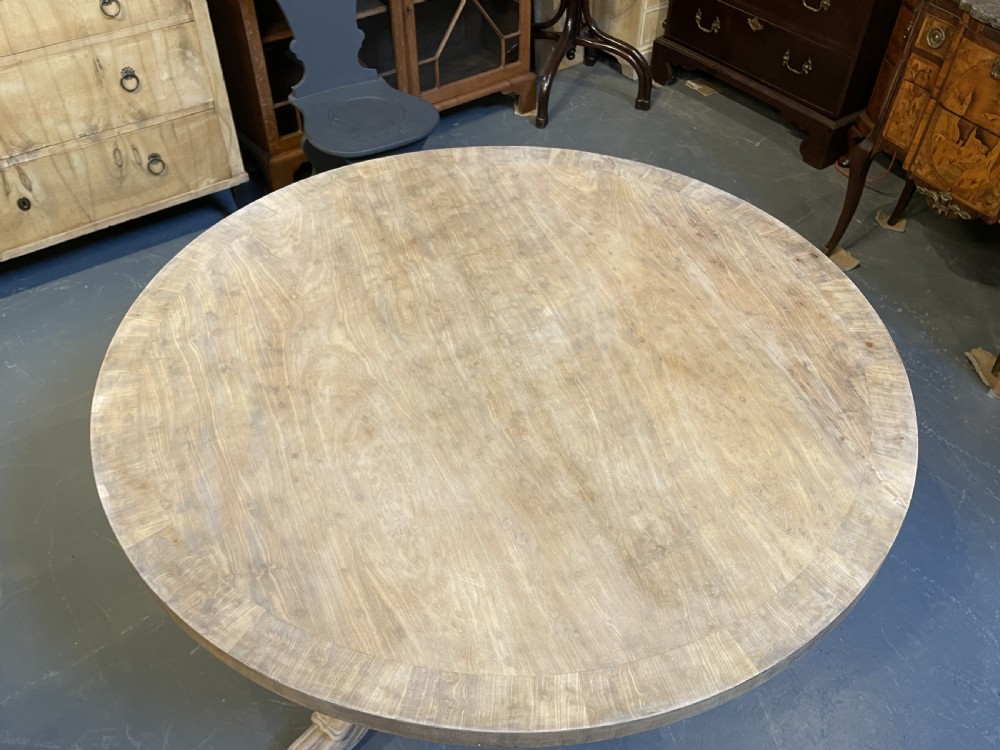 William IV Bleached Mahogany Breakfast Dining Table View XIII