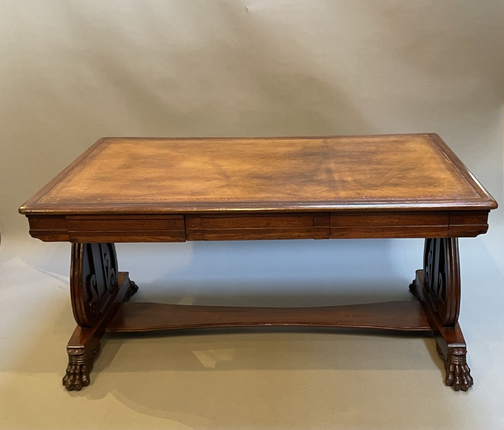 Regency Anglo Colonial Rosewood Library Centre Table View VI