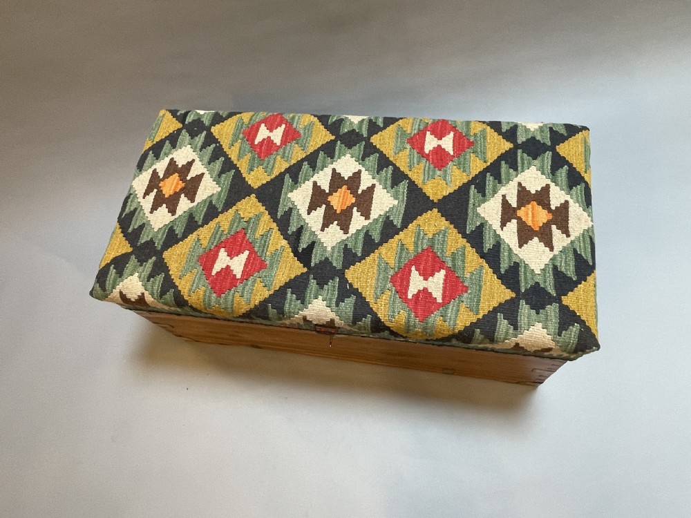 Campaign Camphor Trunk Upholstered View II