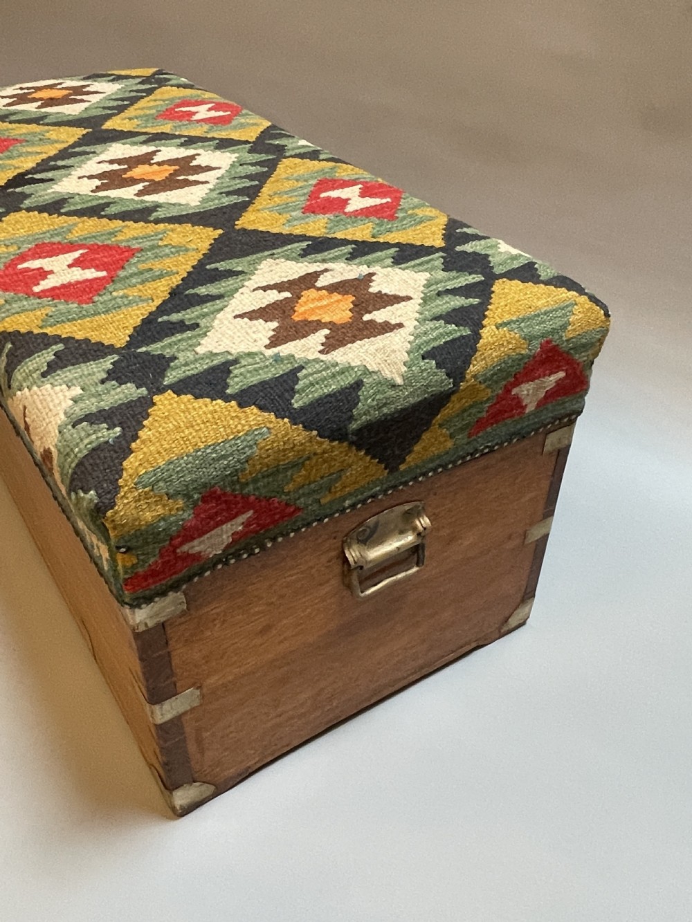 Campaign Camphor Trunk Upholstered View III