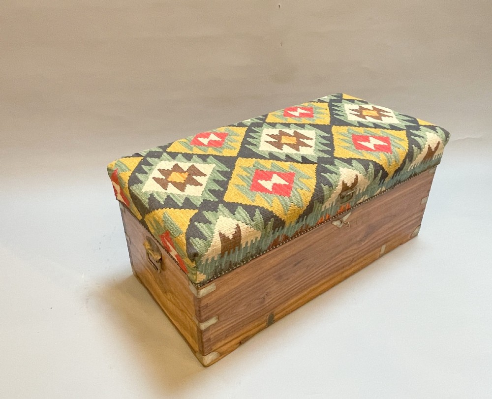 Campaign Camphor Trunk Upholstered View VII